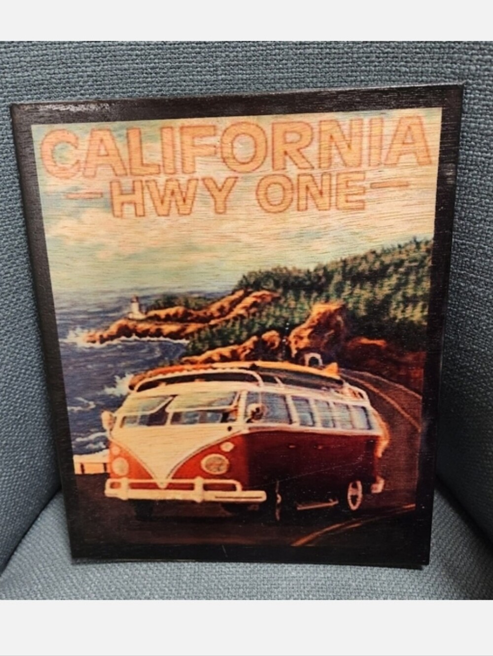 Kitschy Wooden silkscreen art- California